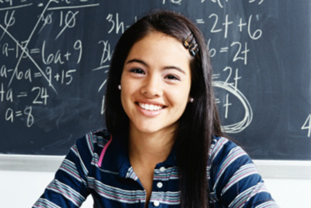 student at desk