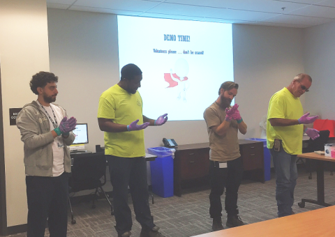 OSHA10 glove demonstration