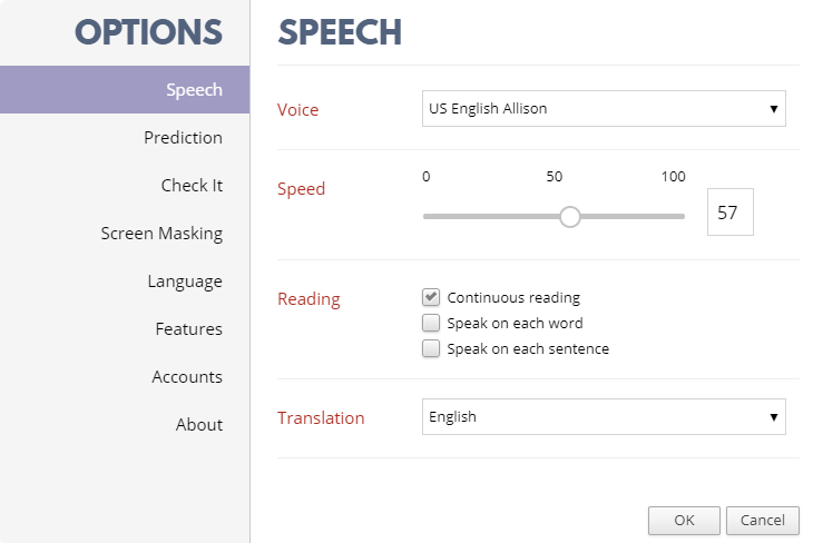 Google Options Speech